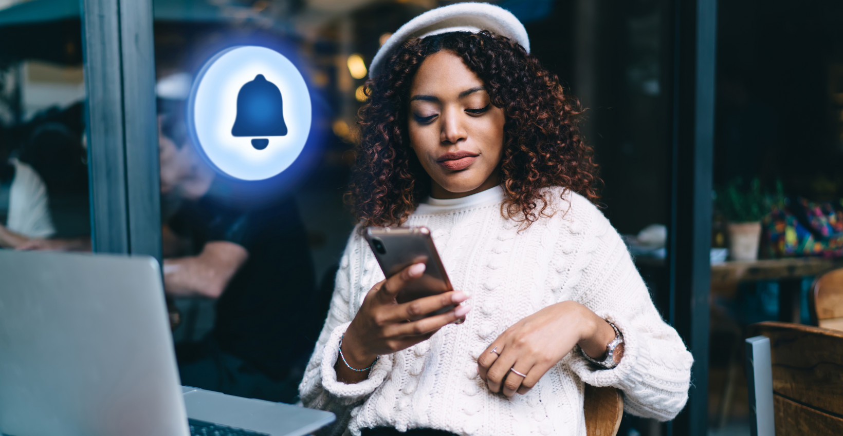Woman looking at phone