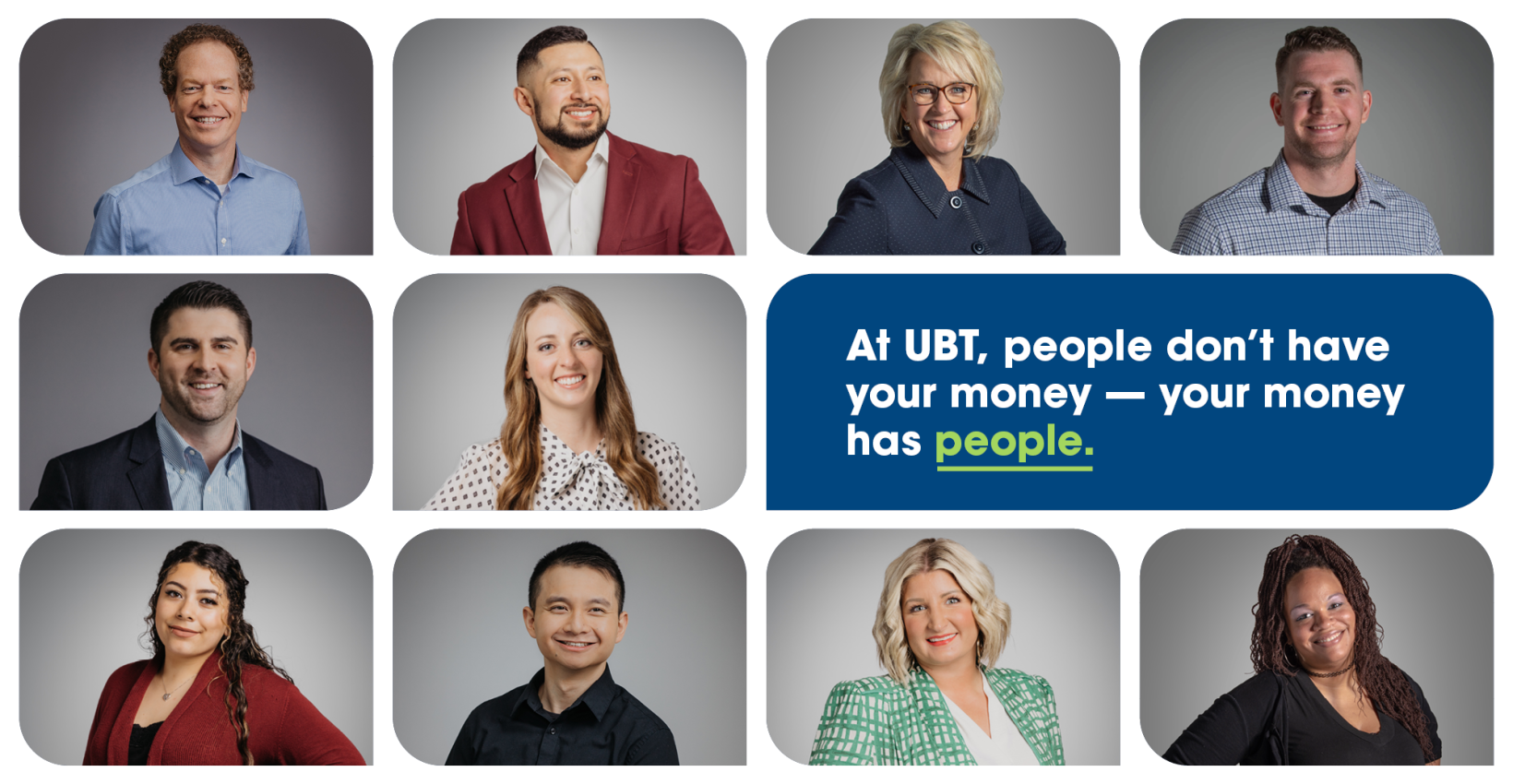 A collage of UBT employees