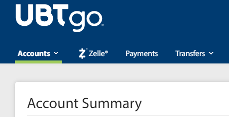 ubtgo account summary screen shot