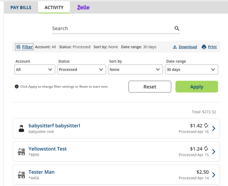 Screenshot of Billpay in UBTgo