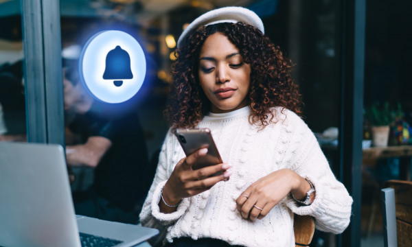 Woman looking at phone
