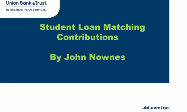 Student Loan Matching Contributions by John Nownes